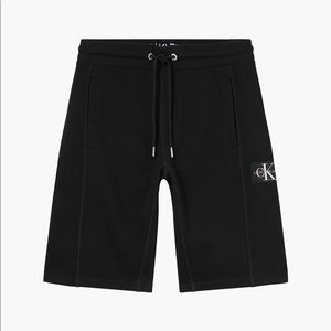 Calvin Klein Jeans Waffle Knit Drawstring Jogger Shorts - Black - Size XL - NEW